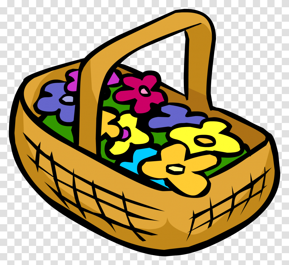 Flower Basket Club Penguin Rewritten Wiki Fandom Cartoon Basket Of Flowers, Shopping Basket Transparent Png