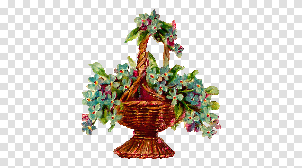 Flower Basket Vintage, Plant, Ornament, Flower Arrangement Transparent Png