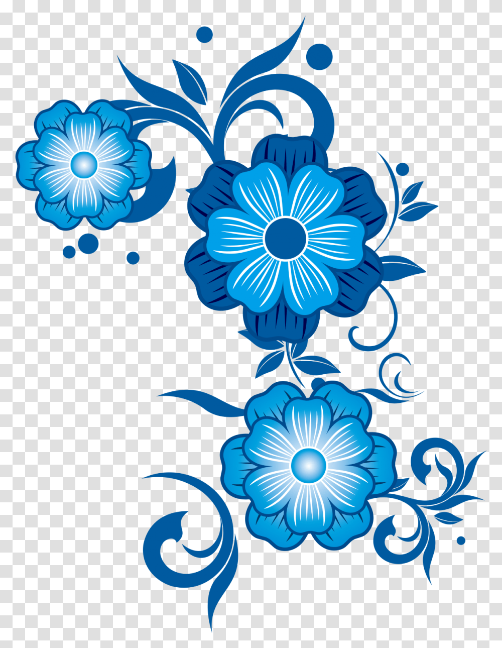 Flower Blue Pattern Blue Flower Vector, Floral Design, Daisy Transparent Png