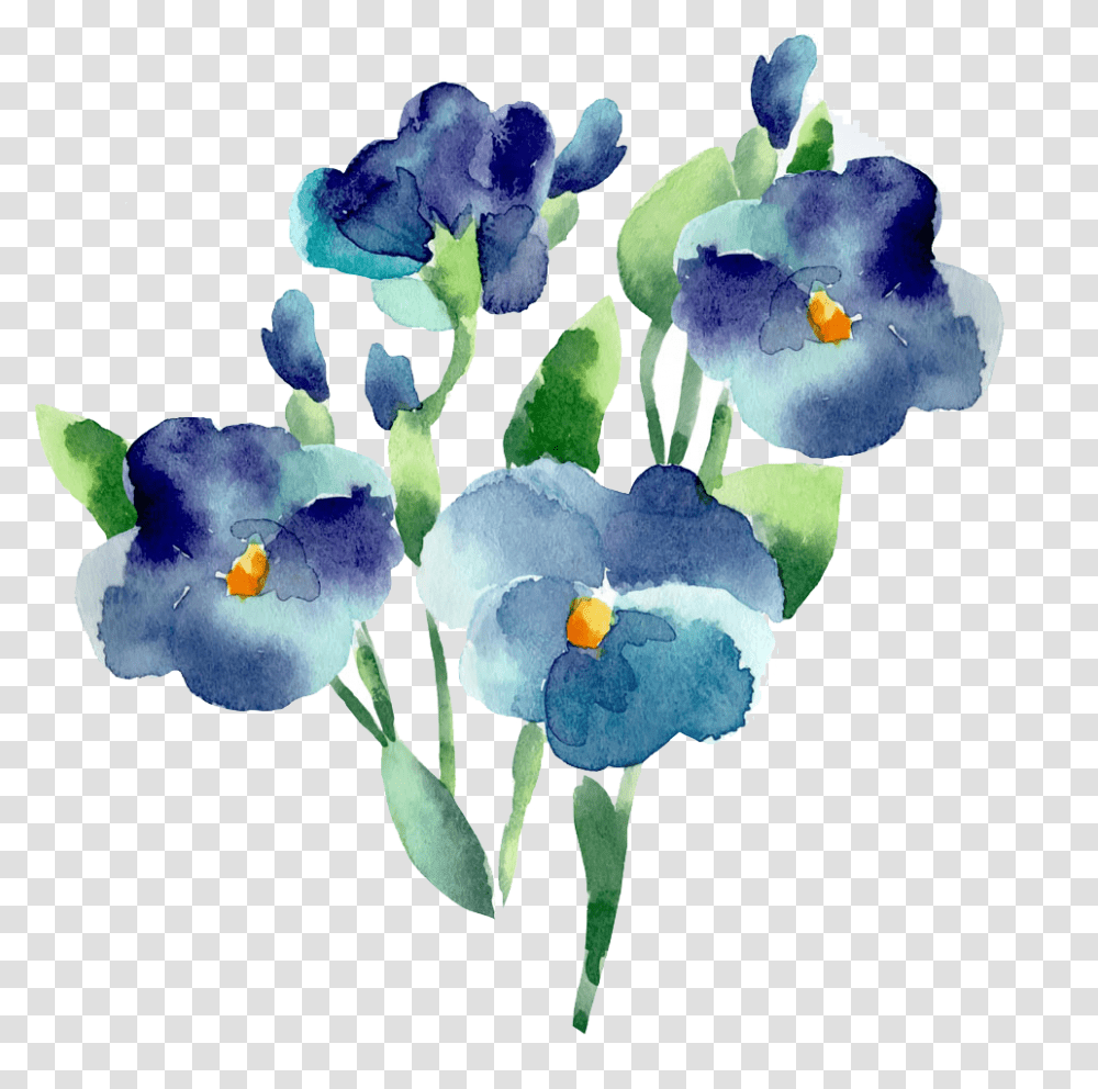 Flower Blue Watercolor Painting Watercolor Blue Flower Clipart, Iris, Plant, Blossom, Anther Transparent Png