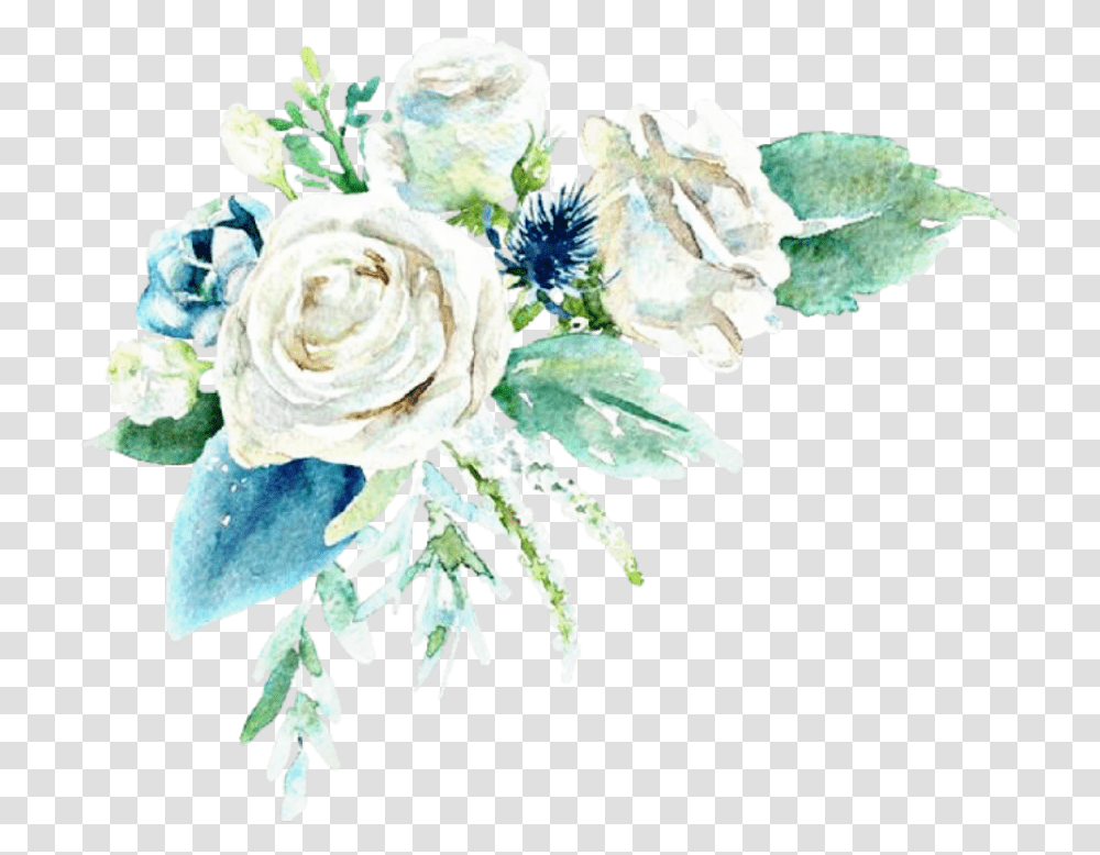 Flower Blue White Flowers Leaves Leaf Mint Teal Mint And White Flowers, Plant, Floral Design, Pattern Transparent Png
