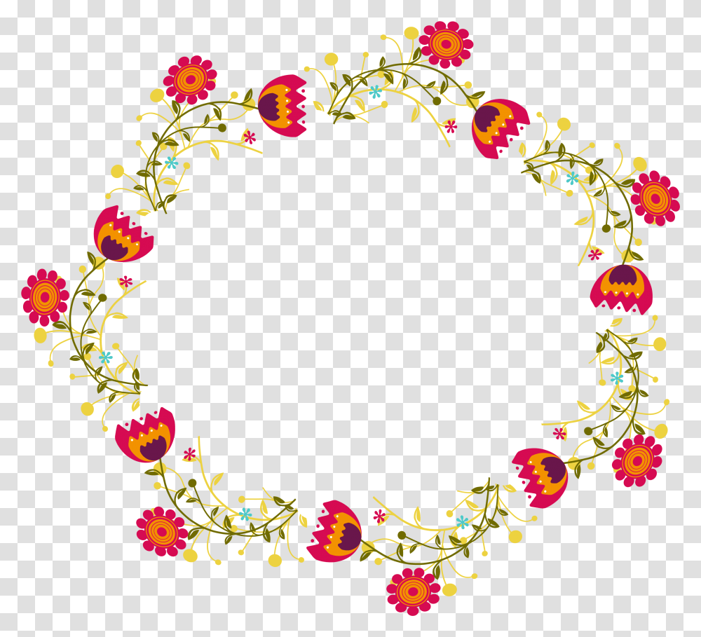 Flower Border Cartoon Hd, Floral Design, Pattern, Wreath Transparent Png
