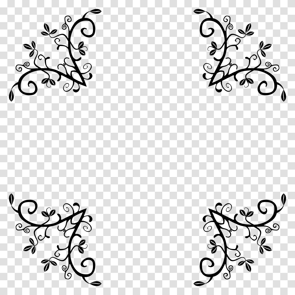 Flower Border Clipart Black And White, Gray, World Of Warcraft Transparent Png