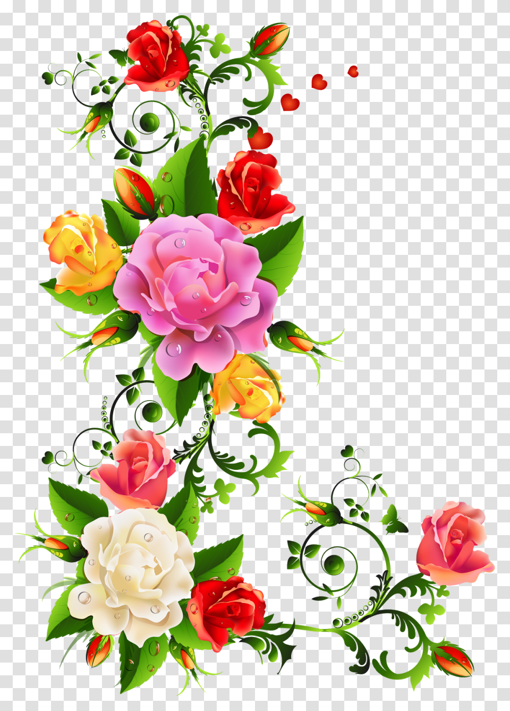 Flower Border Design, Floral Design, Pattern Transparent Png