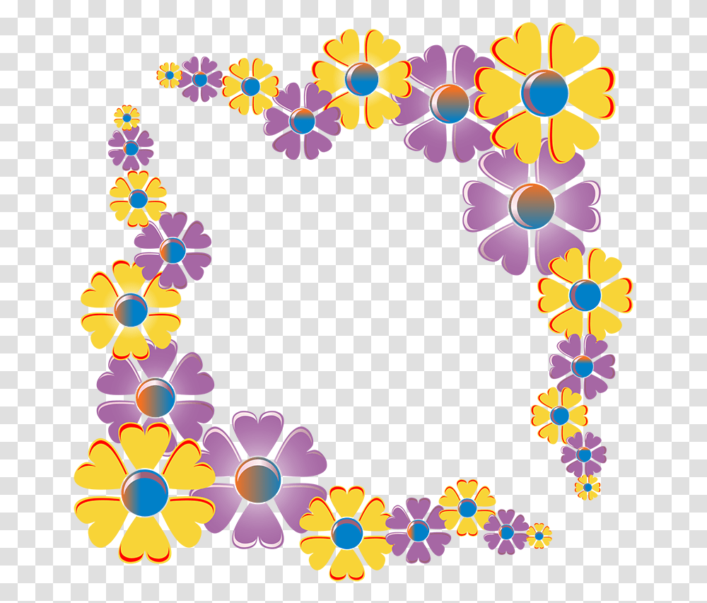 Flower Borders And Frames Clipart Big Flower Border Design, Floral Design, Pattern, Ornament Transparent Png