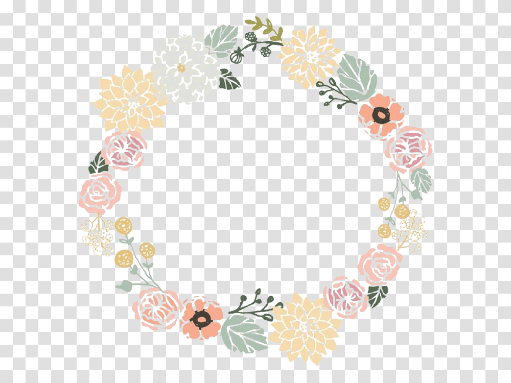 Flower Borders And Frames Clipart Flower Circle Border Hd, Wreath, Pattern, Floral Design Transparent Png