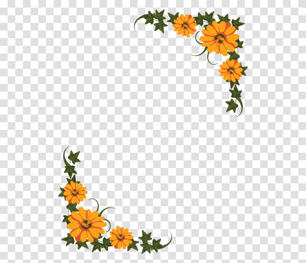 Flower Borders And Frames Clipart Front, Floral Design, Pattern, Plant Transparent Png