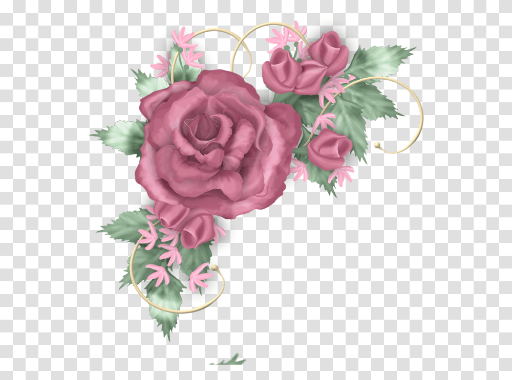 Flower Borders Rose Pictures Real Flowers Beautiful Pink And Silver Flower Border, Plant, Floral Design Transparent Png