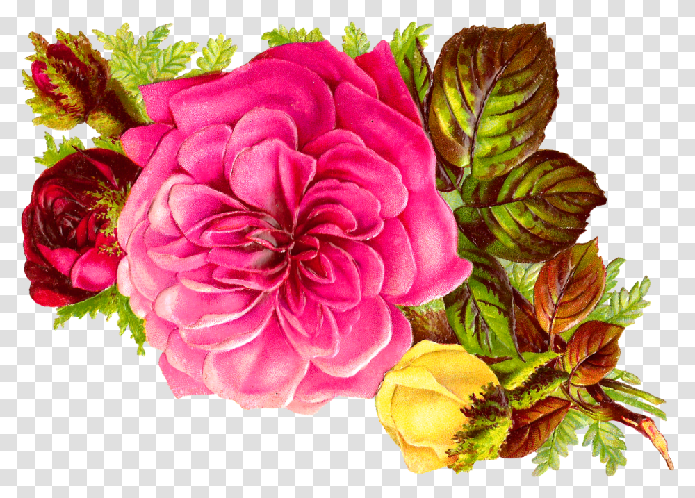Flower Bouqet Clipart Jpg Habrumalas Pink And Red Roses Art, Dahlia, Plant, Geranium, Peony Transparent Png