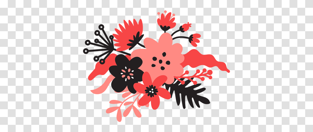 Flower Bouqet Stem Bud Petal Leaf Flat Illustration, Graphics, Art, Floral Design, Pattern Transparent Png