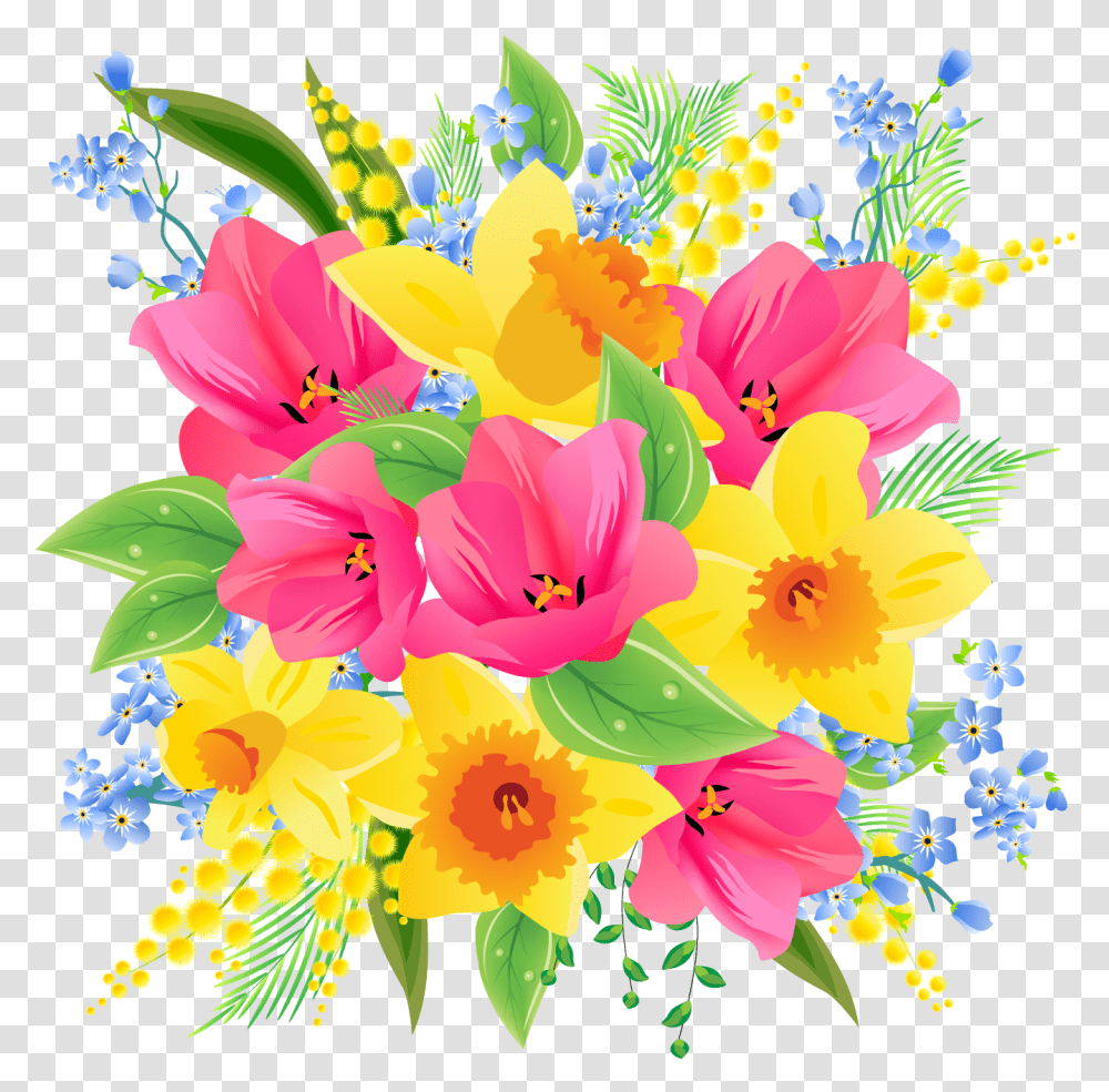 Flower Bouquet Clip Art Spring Flowers Download 1350 Flower Vector, Graphics, Floral Design, Pattern, Plant Transparent Png