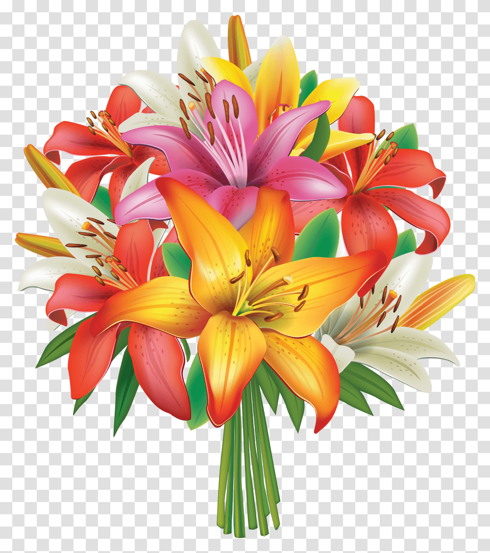 Flower Bouquet Clipart, Plant, Blossom, Lily, Flower Arrangement Transparent Png