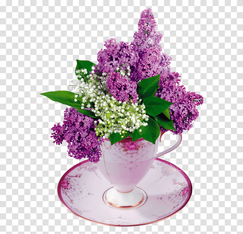 Flower Bouquet Common Lilac Lilas Flower, Plant, Blossom, Flower Arrangement, Pottery Transparent Png