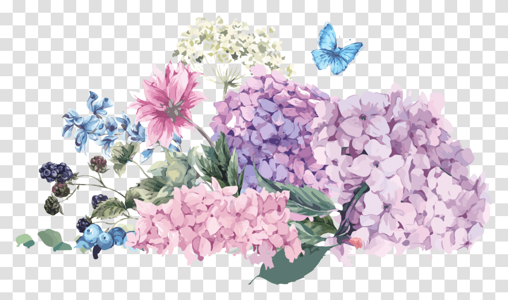 Flower Bouquet Hydrangea Wedding Hydrangea Flower Vector, Plant, Dahlia, Petal, Lilac Transparent Png