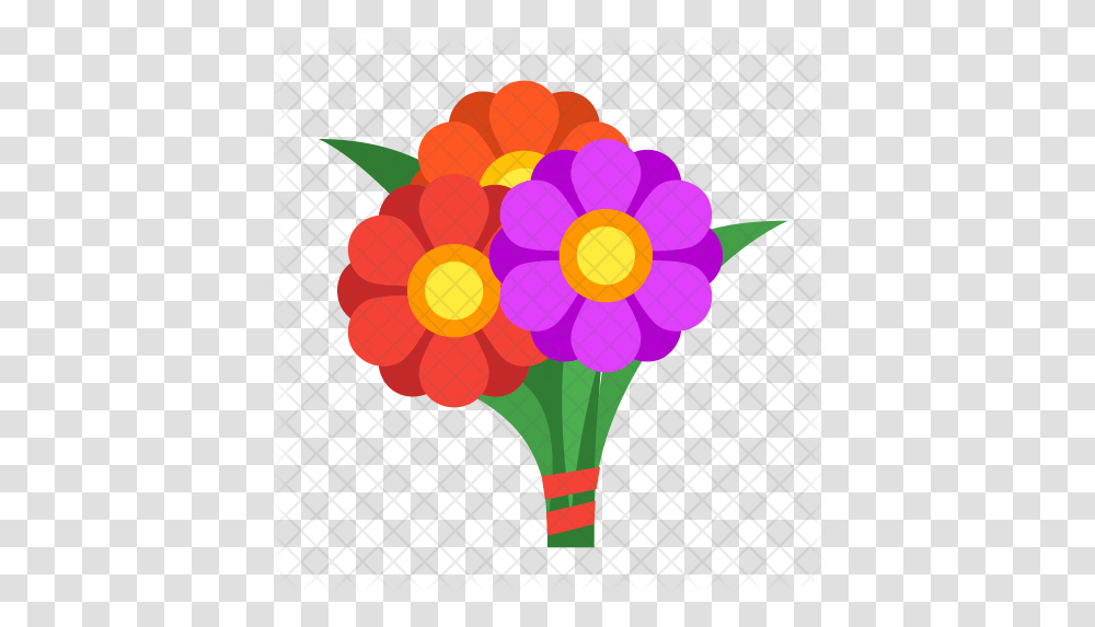 Flower Bouquet Icon Bunch Of Flowers Icon, Graphics, Art, Musical Instrument, Floral Design Transparent Png