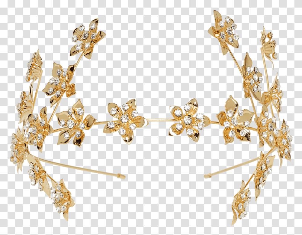 Flower Branch Headband In Colour Gold Earth Earrings, Accessories, Accessory, Jewelry, Tiara Transparent Png