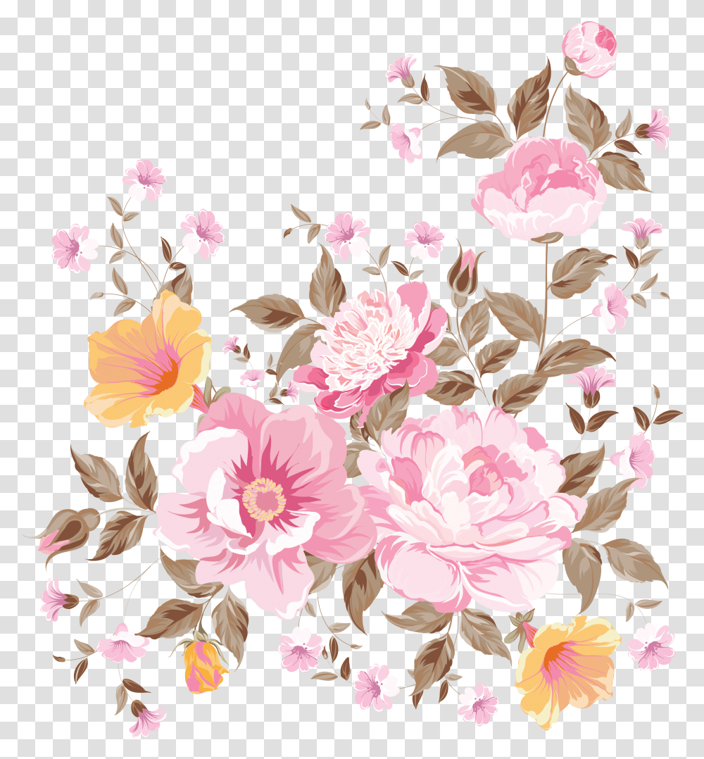 Flower Bunch Clipart Flower Art Painting Vector, Floral Design, Pattern, Plant Transparent Png