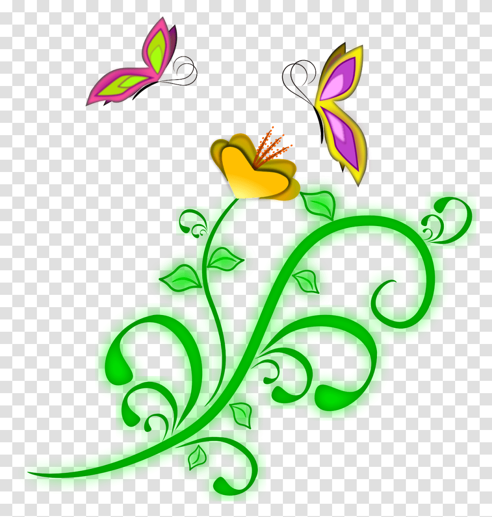 Flower Butterflies Spring Borboletas, Floral Design, Pattern Transparent Png