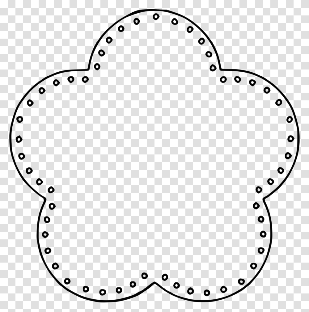 Flower Circle Black Background, Silhouette, Heart Transparent Png