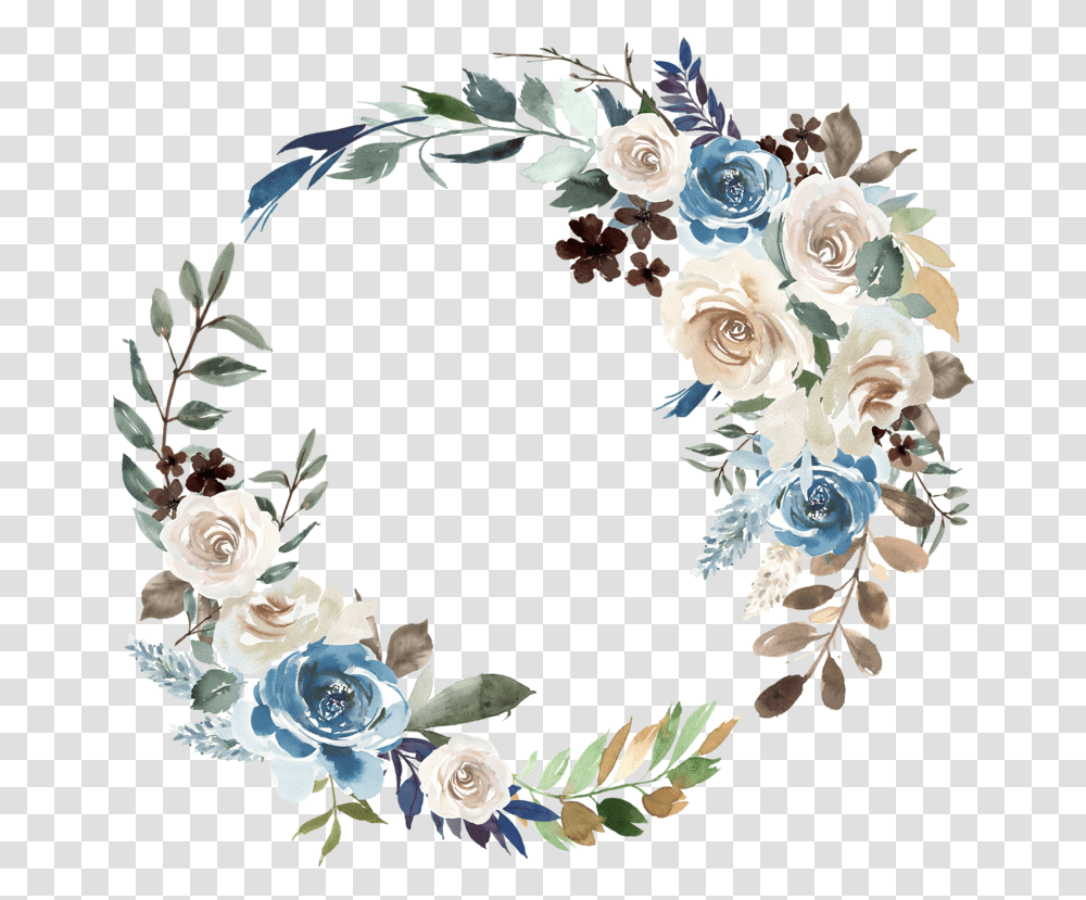 Flower Circle Blue Flower Circle, Floral Design, Pattern Transparent Png