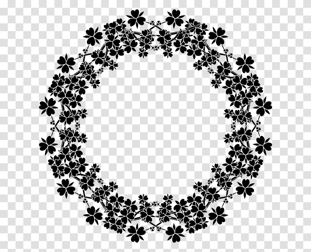 Flower Circle Border Clip Art, Gray, World Of Warcraft Transparent Png