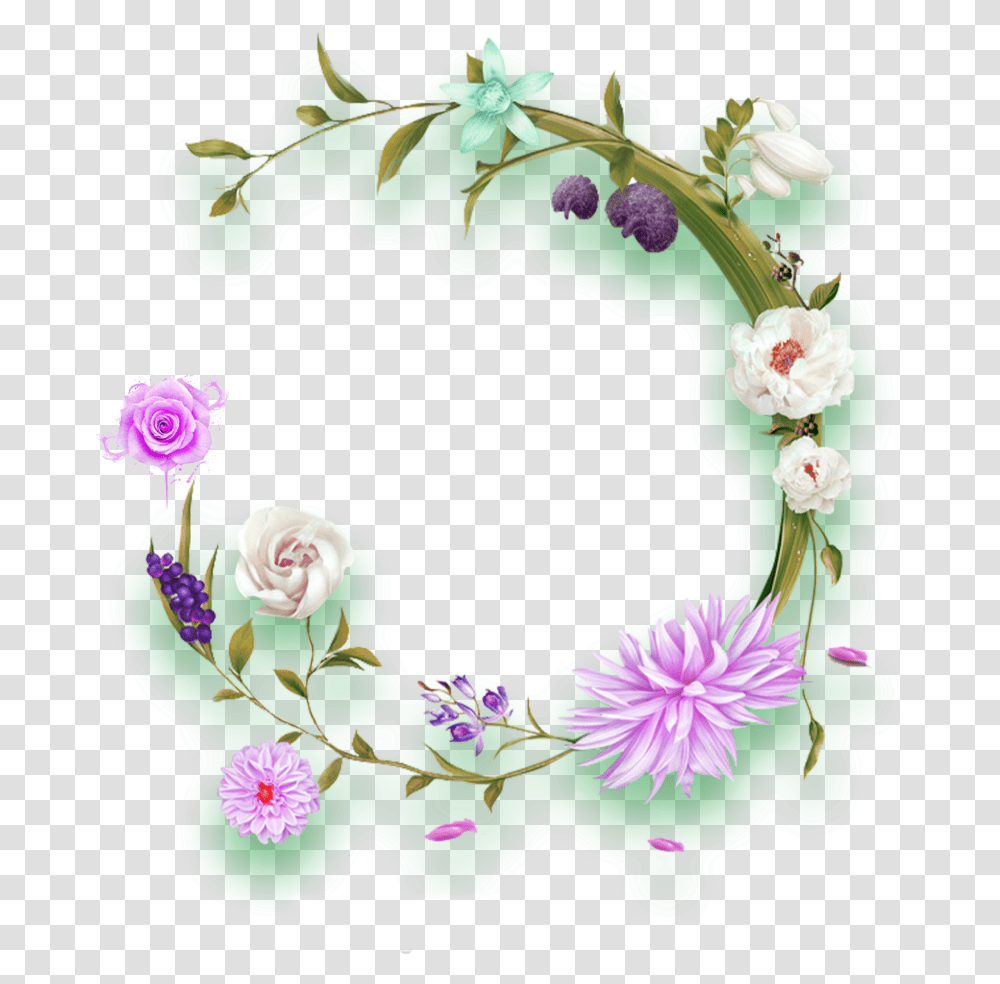 Flower Circle Flowers Freetoedit Anel De Flores, Floral Design, Pattern Transparent Png