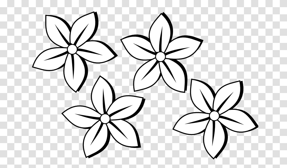 Flower Clip Art Black And White, Stencil, Floral Design, Pattern Transparent Png
