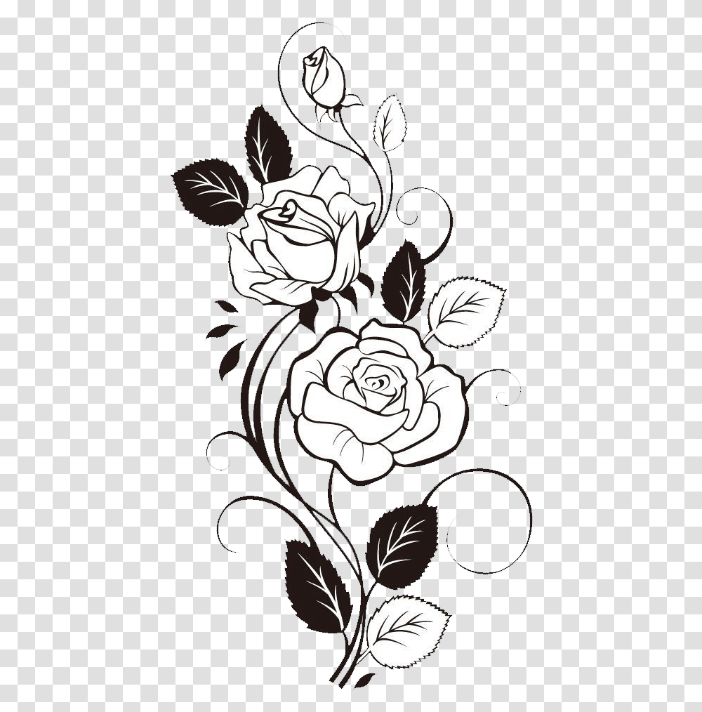 Flower Clipart Black And White Free Rose Drawing Black And White, Plant, Blossom, Floral Design Transparent Png