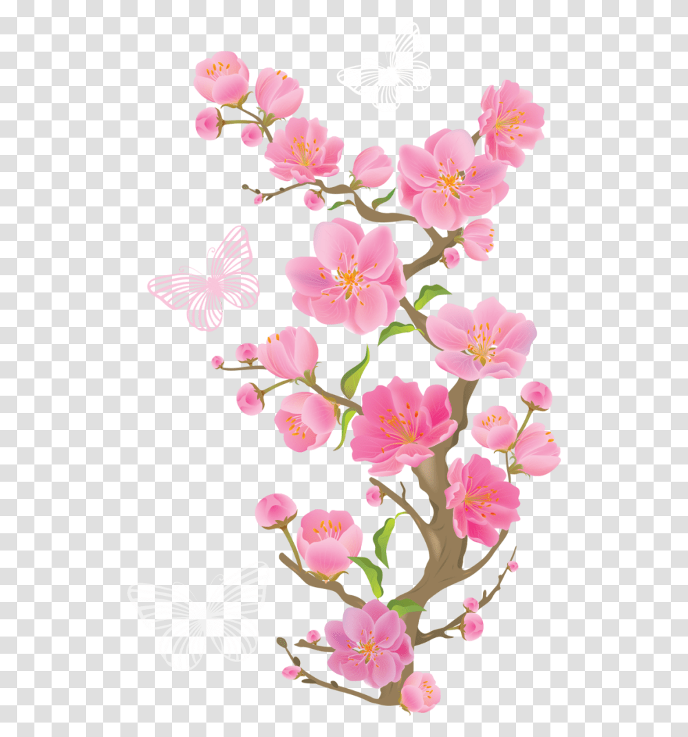 Flower Clipart Cute Clipart Spring Branch Cherry Korean Cherry Blossoms, Plant, Anther Transparent Png
