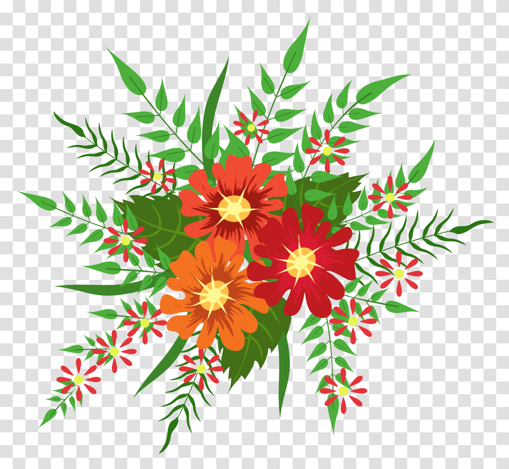 Flower Clipart Decorations Clipart Flower Decor, Pattern, Ornament, Plant, Fractal Transparent Png