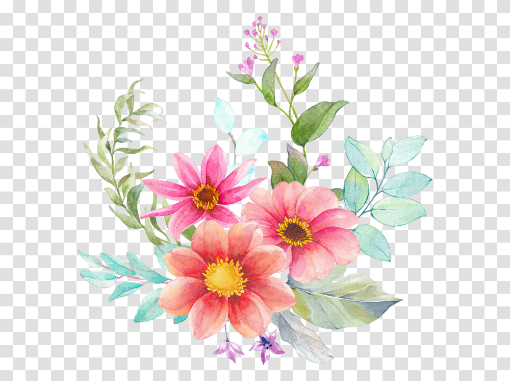 Flower Clipart Digital Watercolor Watercolor Painting, Plant, Dahlia, Flower Bouquet, Flower Arrangement Transparent Png