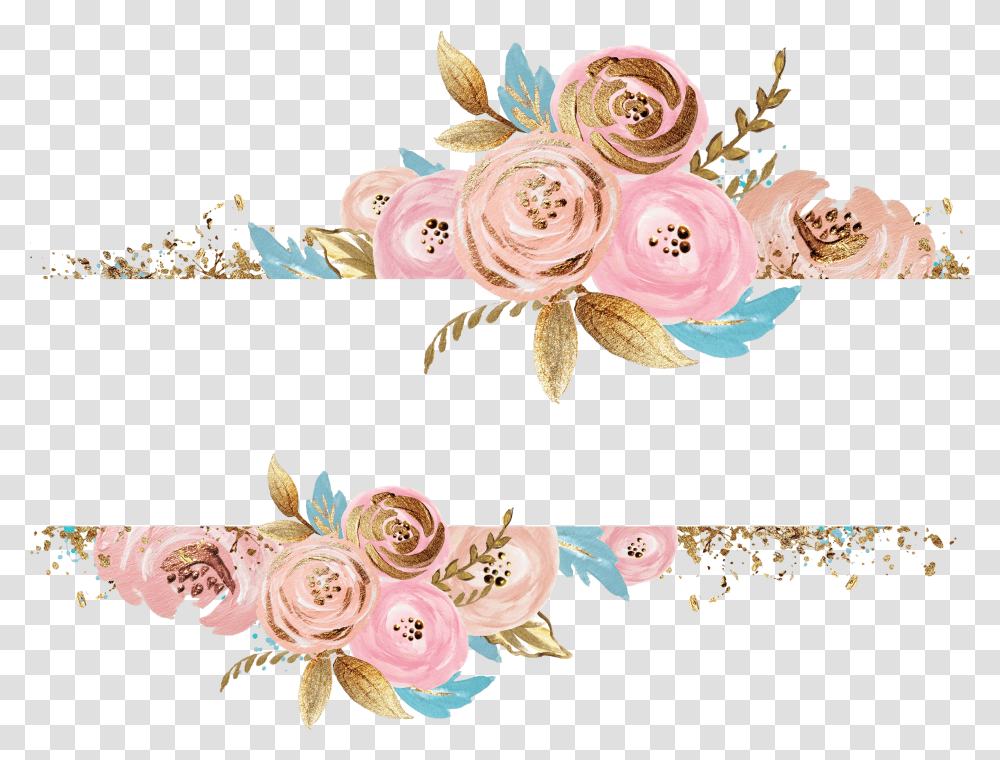 Flower Clipart Rose Gold Floral, Floral Design, Pattern, Graphics, Hair Slide Transparent Png