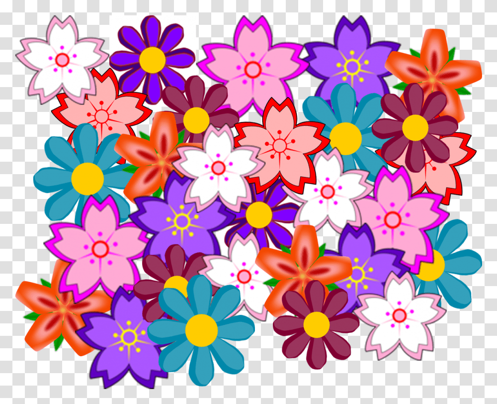 Flower Collage Free Images Vector Clip Art, Graphics, Floral Design, Pattern, Rug Transparent Png