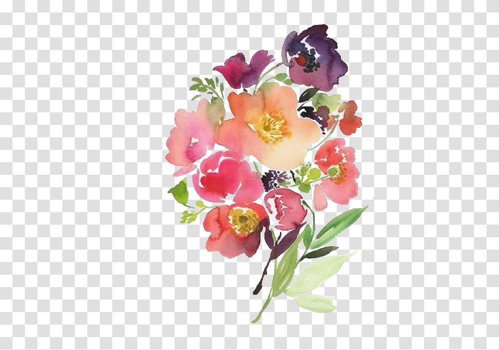 Flower Colorful Pastel Flowerbouquet Illustration Akvarel Buket Otkritka, Plant, Floral Design Transparent Png