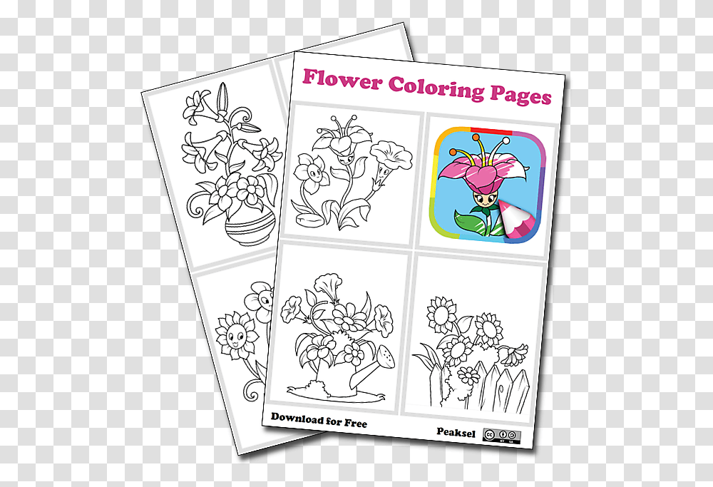 Flower Coloring Pages Cartoon, Drawing, Paper Transparent Png