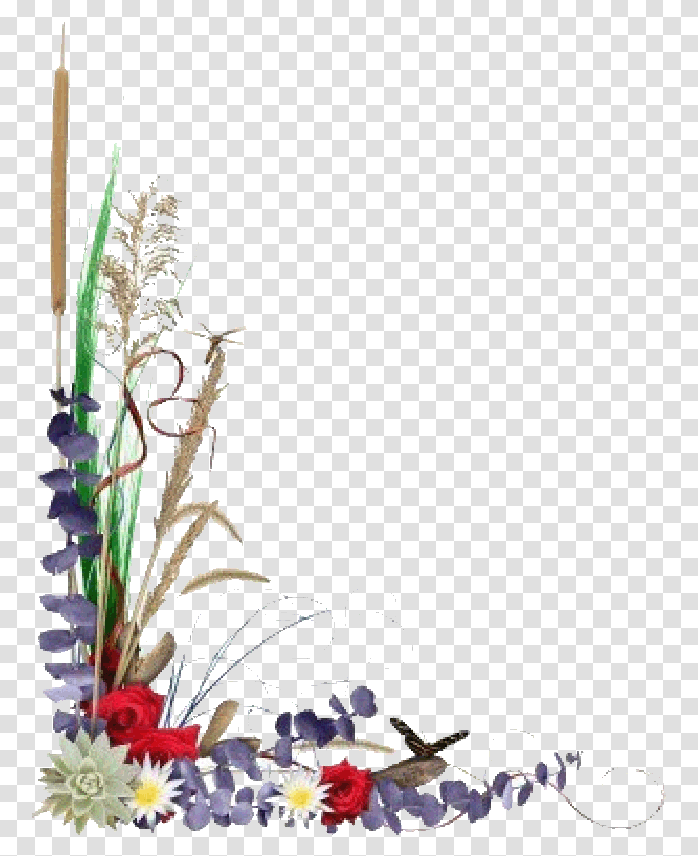 Flower Corner Borders Free Download Wallpaper Colorful Frames And Borders, Ikebana, Vase, Ornament Transparent Png