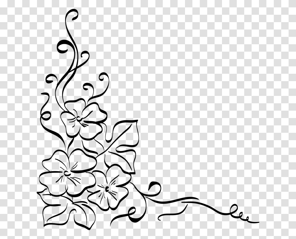 Flower Corner Drawing, Gray, World Of Warcraft Transparent Png