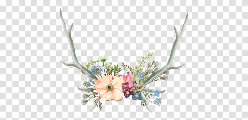 Flower Crown Antler Clipart Aesthetic Tumblr Flower Crown Drawing, Accessories, Accessory, Jewelry, Plant Transparent Png