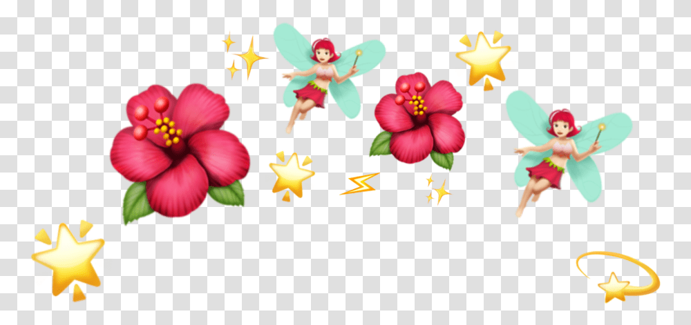 Flower Crown Fairy Star Shine Tumblr Cute Red Emoji Flower Crown Emoji, Floral Design, Pattern Transparent Png