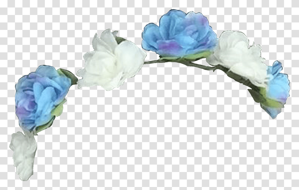 Flower Crown Polyvore Moodboard Filler Blue Flower Crown, Plant, Blossom, Art, Cream Transparent Png