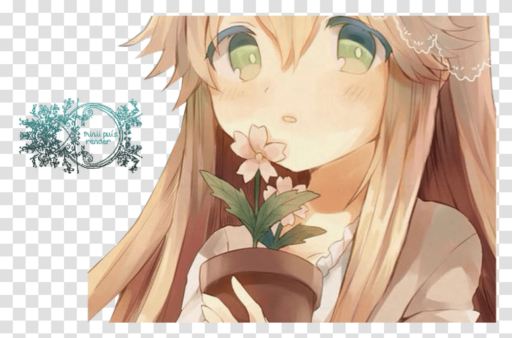 Flower Crown Tumblr Small Anime Girl Cute, Manga, Comics, Book, Plant Transparent Png