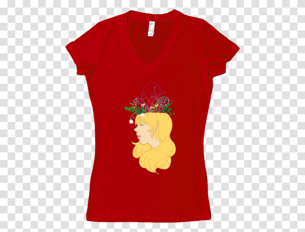 Flower Crown Women's V Neck Love Reggae Music Shirt, Apparel, T-Shirt, Applique Transparent Png