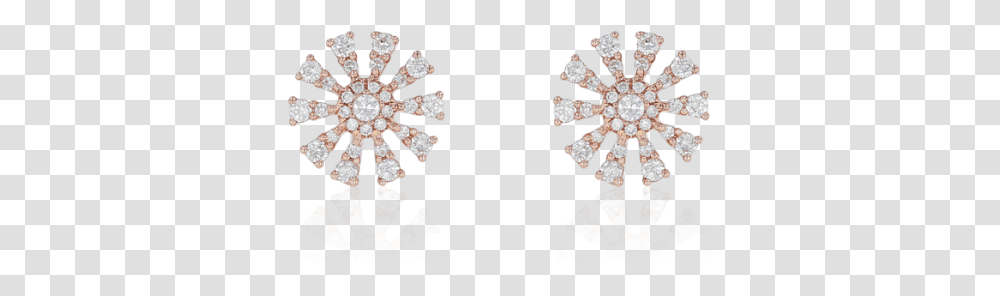 Flower Design Diamond Earring Earring, Accessories, Accessory, Snowflake, Rug Transparent Png