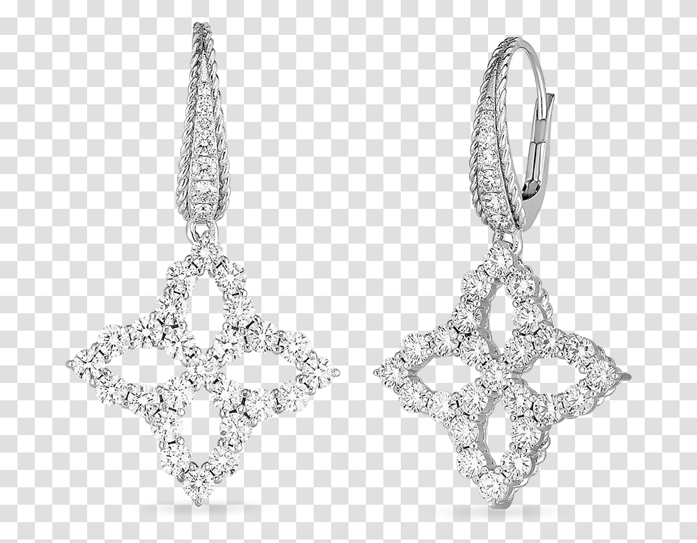 Flower Diamond Hanging Earrings, Accessories, Accessory, Jewelry Transparent Png