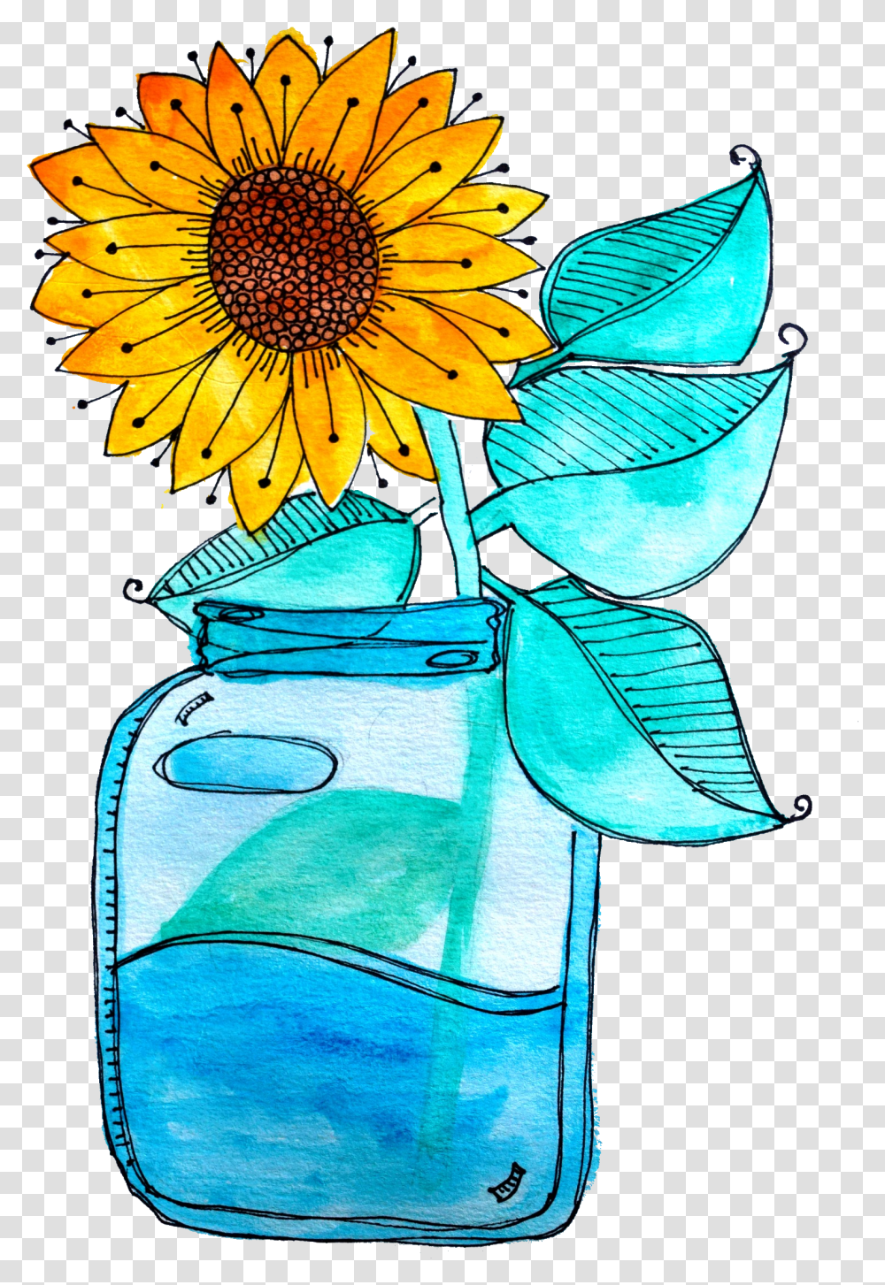 Flower Doodle Watercolor Painting Transparent Png