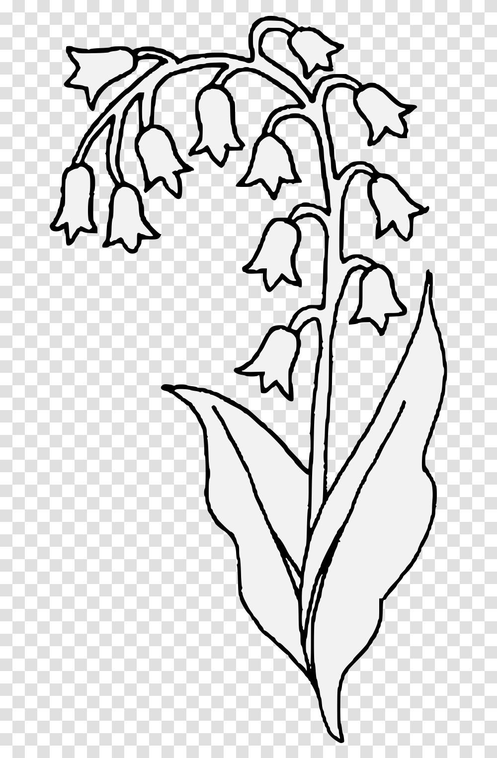 Flower Drawing Drawing Clipart Lily Of The Valley, Stencil, Leaf, Plant, Silhouette Transparent Png
