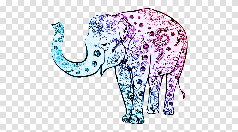 Flower Elephants, Doodle, Drawing, Pattern Transparent Png
