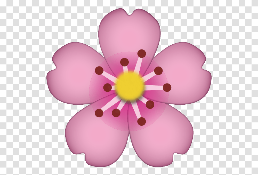 Flower Emoji Cherry Blossom Emoji, Plant, Petal, Balloon, Purple Transparent Png