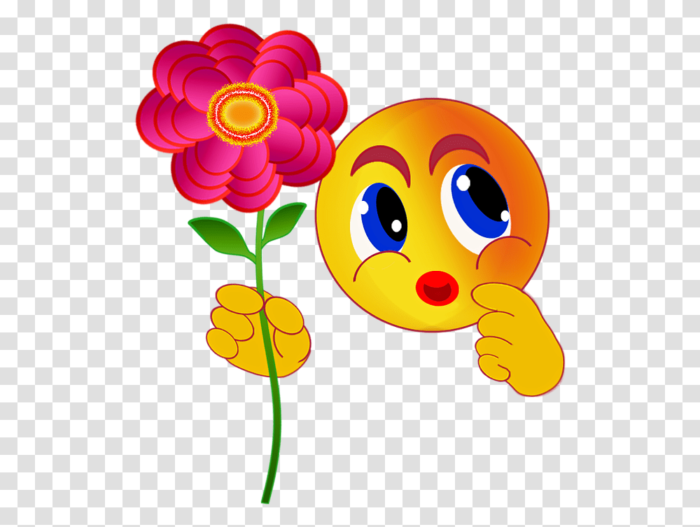 Flower Emoji Icons Emoticon Flor Full Size Download Emoticon Flor, Graphics, Art, Floral Design, Pattern Transparent Png