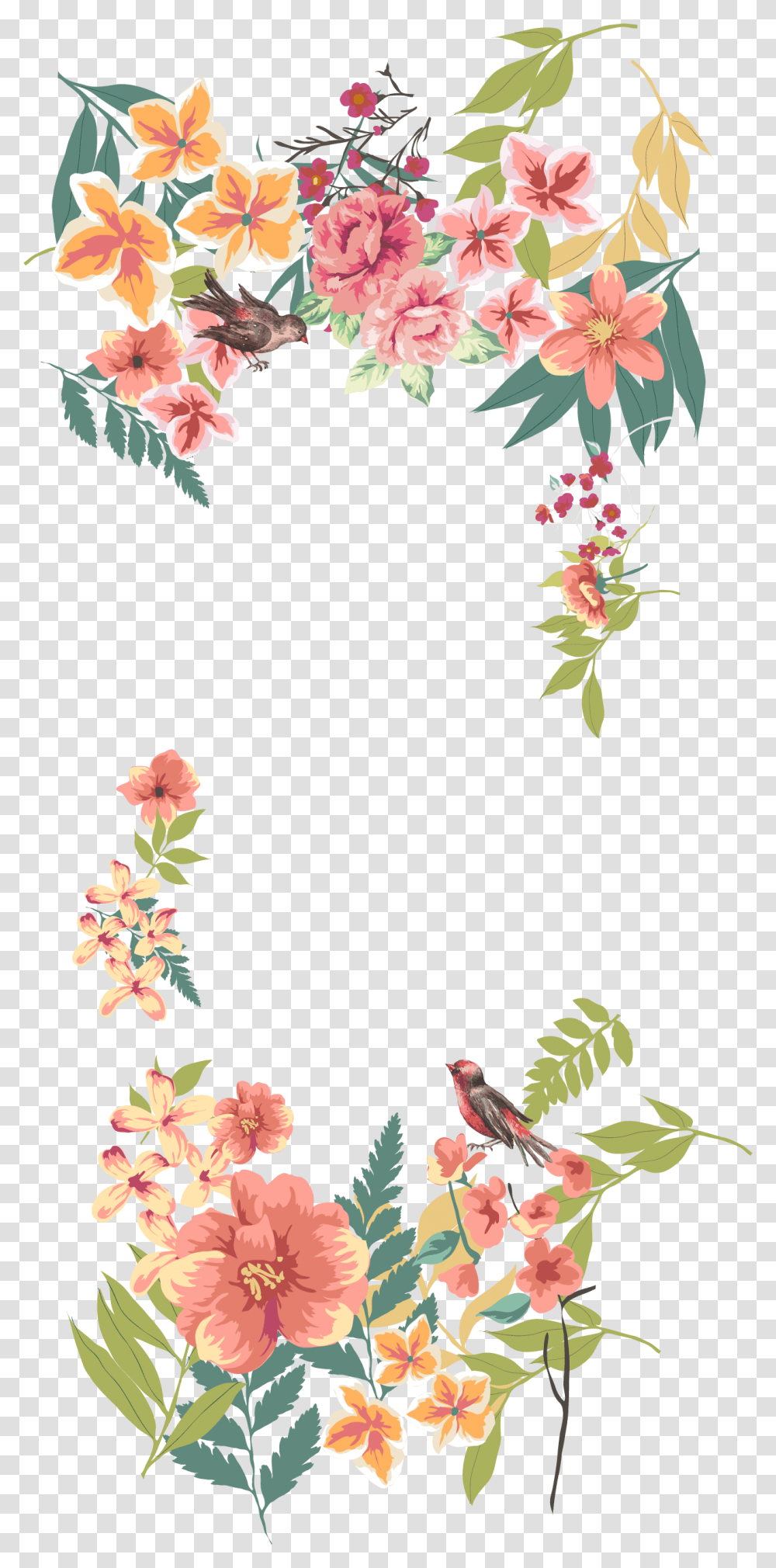 Flower Euclidean Vector Floral Design Flower Vintage Vector, Pattern, Bird Transparent Png